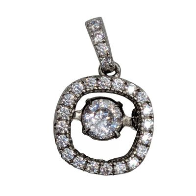 Sale Photo Thumbnail #42: Signed Sterling Silver Cubic Zirconia Pendant