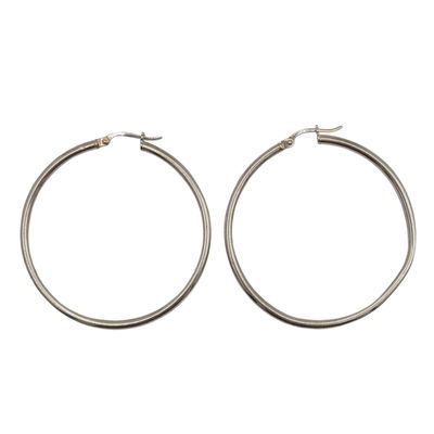 Sale Photo Thumbnail #531: Signed Sterling Silver Hoop Earrings