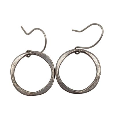 Sale Photo Thumbnail #561: Sterling Silver Circle Hook Earrings