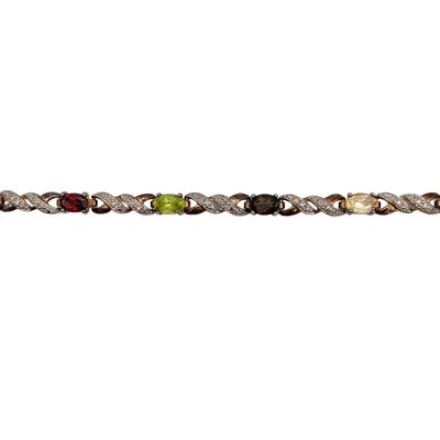 Sale Photo Thumbnail #383: Signed Gold Over Sterling Silver Tourmaline Crossover Bracelet