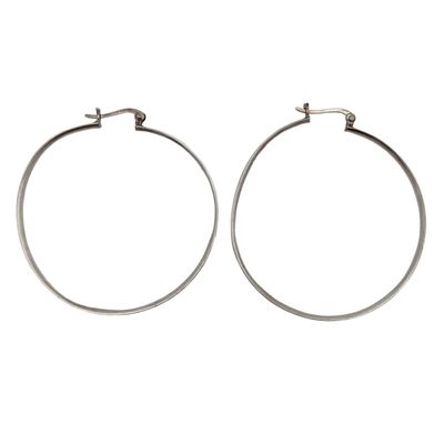 Sale Photo Thumbnail #316: Signed Silver Sterling Hoop Earrings