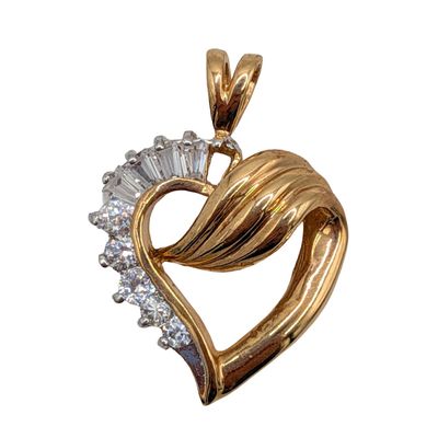 Sale Photo Thumbnail #418: Signed Sterling Silver Clear Garnet Heart Pendant