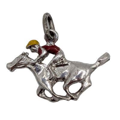 Sale Photo Thumbnail #87: Sterling Silver Jockey & Horse Charm