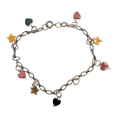 Sale Photo Thumbnail #37: Signed Sterling Silver Multi-Stone Chain Bracelet