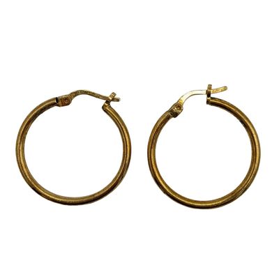 Sale Photo Thumbnail #194: Dyadema Italian Gold Over Signed Sterling Silver Hoop Earrings