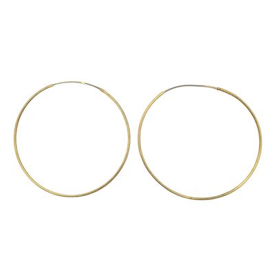 Sale Photo Thumbnail #168: Signed Gold Over Sterling Silver Thin Hoop Earrings