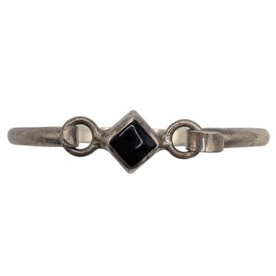 Sale Photo Thumbnail #327: Signed Sterling Silver Black Onyx Bangle Bracelet