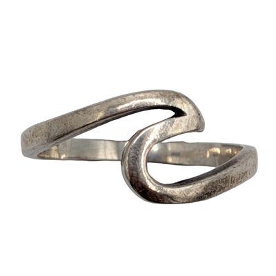 Sale Photo Thumbnail #324: Signed Sterling Silver Wavy Band Ring Sz. 6
