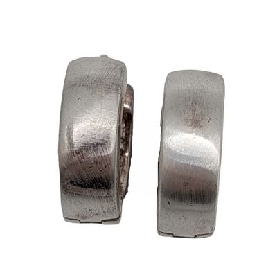 Sale Photo Thumbnail #317: Signed Sterling Silver Wide Hoop Earrings