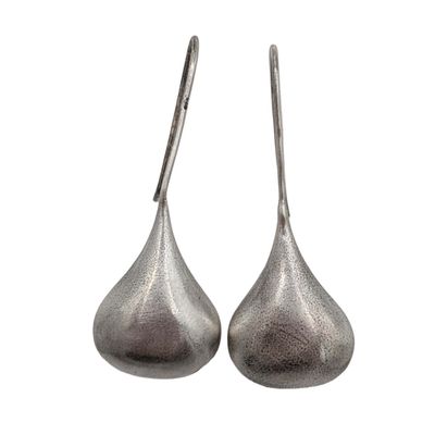 Sale Photo Thumbnail #314: Sterling Silver Fat Teardrop Hook Earrings