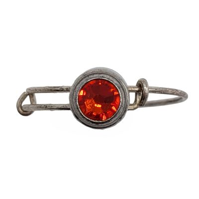 Sale Photo Thumbnail #563: Alex & Ann Sterling Silver Red Rhinestone Adjustable Ring Sz. 6