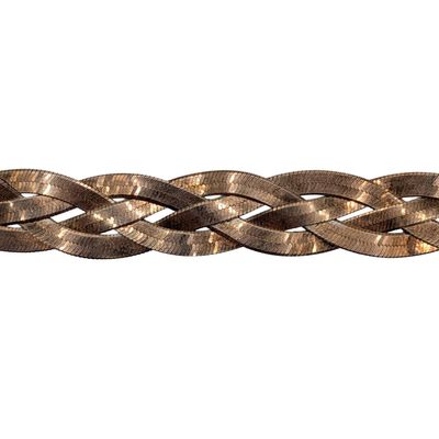 Sale Photo Thumbnail #549: Dyadema Itallian Signed Gold Over Sterling Silver Woven Herringbone Bracelet