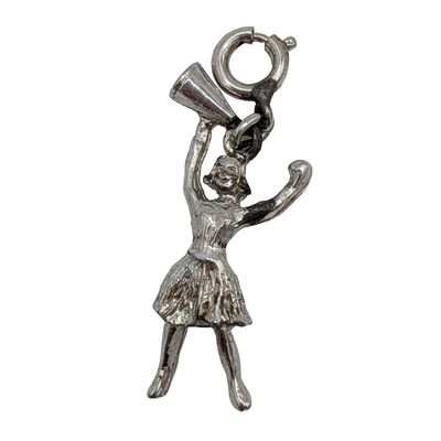 Sale Photo Thumbnail #357: Sterling Silver Cheerleader W/Megaphone Charm