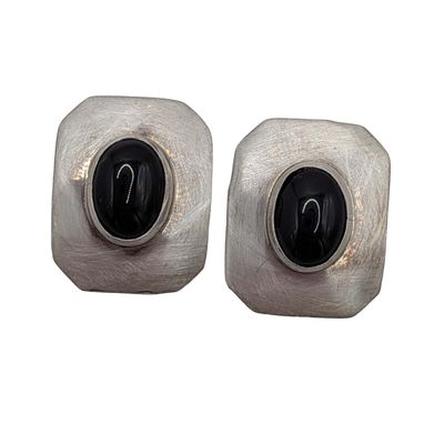 Sale Photo Thumbnail #321: Sterling Silver Black Onyx Stud Earrings