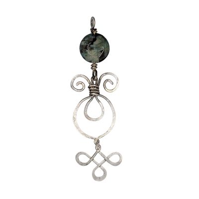 Sale Photo Thumbnail #29: Sterling Silver Chrysoprase Drop Pendant