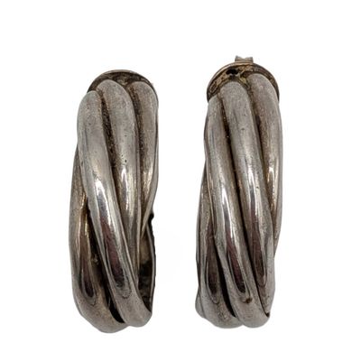 Sale Photo Thumbnail #278: Sterling Silver Twisted Hoop Earrings