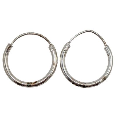 Sale Photo Thumbnail #281: Signed Sterling Silver Small Hoop Earrings