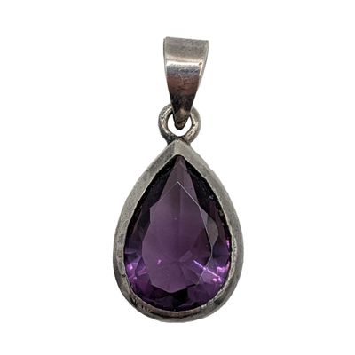 Sale Photo Thumbnail #39: Signed Sterling Silver Amethyst Pendant