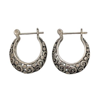 Sale Photo Thumbnail #449: Signed Sterling Silver Filigree Hoop Earrings