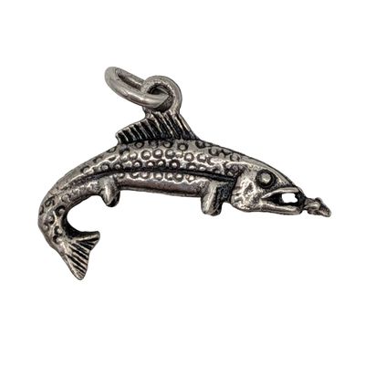 Sale Photo Thumbnail #79: Sterling Silver Trout Fish Charm