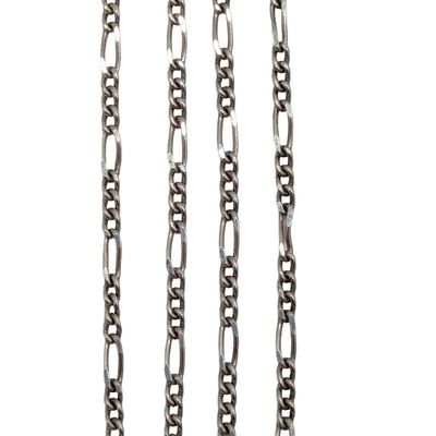 Sale Photo Thumbnail #576: Signed Sterling Silver Figaro Chain Necklace