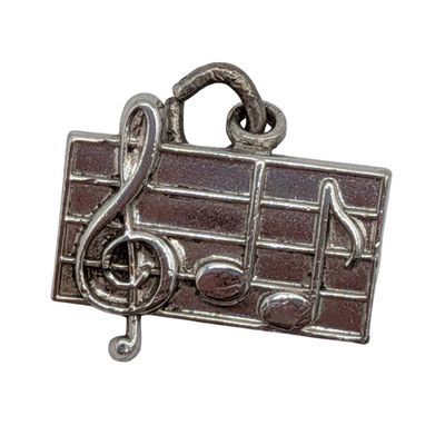 Sale Photo Thumbnail #247: Sterling Silver Musical Notes Charm