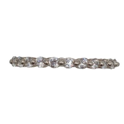 Sale Photo Thumbnail #425: Signed Sterling Silver Rhinestone Band Ring Sz. 6.75