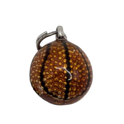 Sale Photo Thumbnail #366: Sterling Silver Basketball Orange Resin Charm