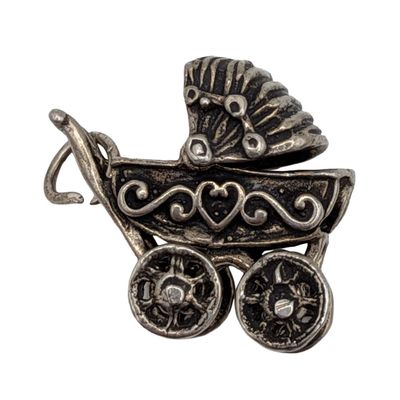 Sale Photo Thumbnail #386: Sterling Silver Pram Charm