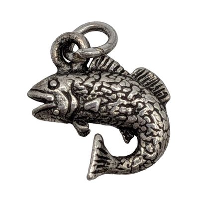 Sale Photo Thumbnail #222: Sterling Silver Bass Fish Charm