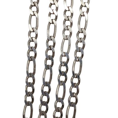 Sale Photo Thumbnail #494: Italian Signed Sterling Silver Figaro Chain Necklace