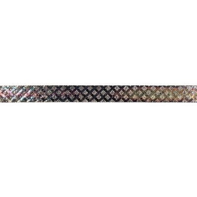Sale Photo Thumbnail #352: Italian Signed Sterling Silver Etched Diamond Herringbone Bracelet