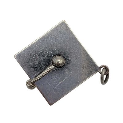Sale Photo Thumbnail #267: Signed Sterling Silver Pearl Graduation Cap Charm