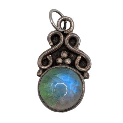 Sterling Silver Rainbow Glass Pendant