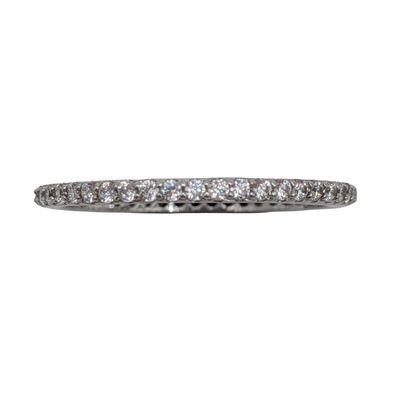 Sale Photo Thumbnail #479: Signed Sterling Silver Rhinestone Ring Sz. 8.75
