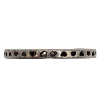 Sale Photo Thumbnail #318: Pandora Signed Sterling Silver Heart Cut Outs Ring Sz. 5.25