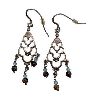 Sale Photo Thumbnail #28: Sterling Multi Bead Dangle Earrings