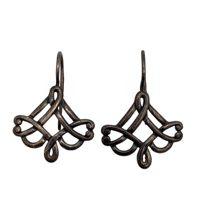 Sale Photo Thumbnail #107: Signed Sterling Silver Celtic Knot Hook Earrings