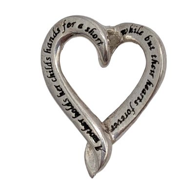 Sale Photo Thumbnail #204: Sterling Inscribed Heart Pendant
