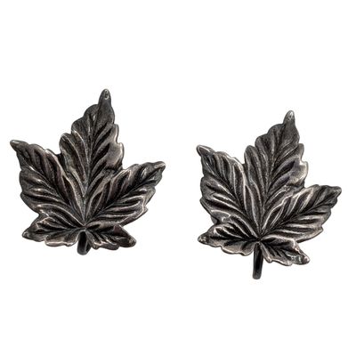 Sale Photo Thumbnail #269: Beau Sterling Silver Maple Leaf Screwback Earrings