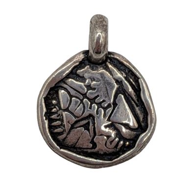 Sale Photo Thumbnail #333: Israeli Signed Sterling Silver Stamped Image Charm