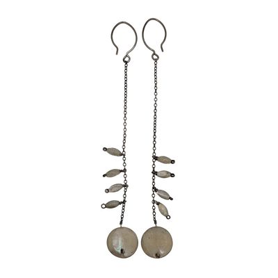 Sale Photo Thumbnail #92: Sterling Silver Mother Of Pearl Dangle Earrings