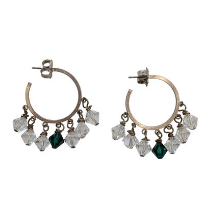 Sale Photo Thumbnail #32: Signed Sterling Silver Beaded Hoop Earrings