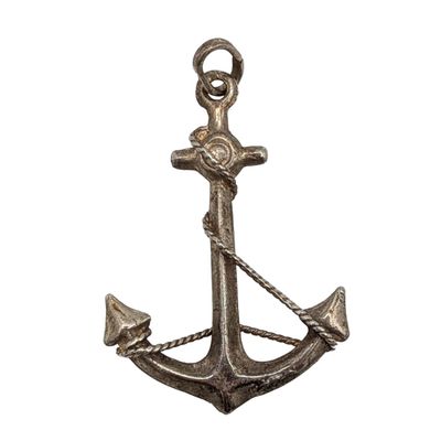 Sale Photo Thumbnail #183: Signed Sterling Silver Rope Wrapped Anchor Pendant
