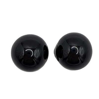 Sale Photo Thumbnail #574: Sterling Epoxy Black Ball Stud Earrings