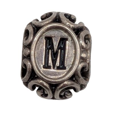 Sale Photo Thumbnail #102: Signed Sterling Silver "M" Pendant Charm