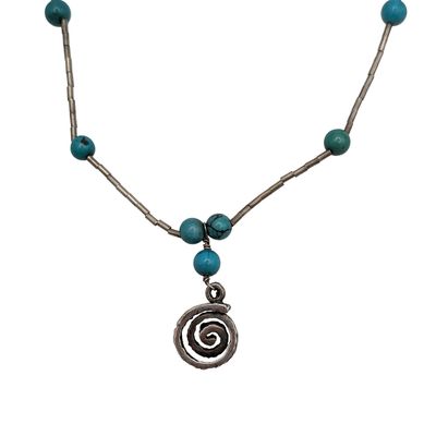 Sale Photo Thumbnail #212: Signed Sterling Silver Turquoise Beaded Necklace