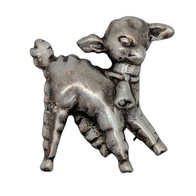 Sale Photo Thumbnail #349: Sterling Silver Lamb W/Bell Brooch