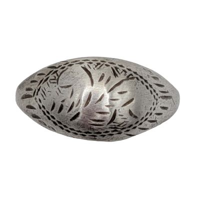 Sale Photo Thumbnail #296: Signed Sterling Silver Low Dome Etched Ring Sz. 3.5