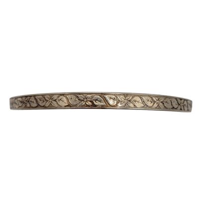 Sale Photo Thumbnail #112: Sterling Silver Etched Design Bangle Bracelet